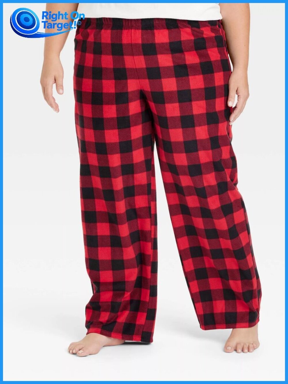 1X - Womens Buffalo Check Microfleece Pajama Pants - Wondershop - Red